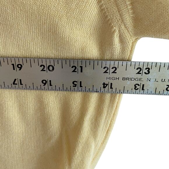Bobby Jones Collection Sweater L Merino Wool V-Neck Golf Classic Preppy Yellow - Picture 5 of 11